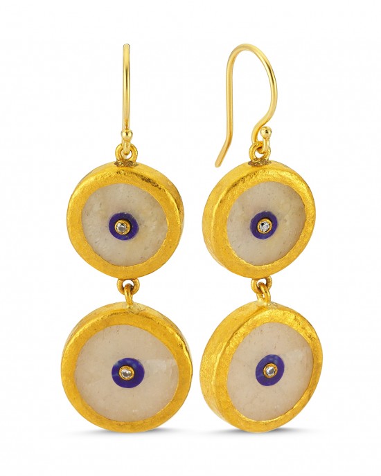 Evil Eye Double Earrings With Diamonds