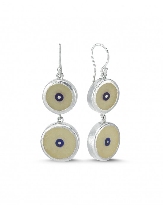 Silver Evil Eye Double Earrings