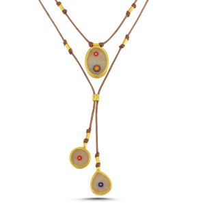 Evil Eye Necklace With Leather Strap