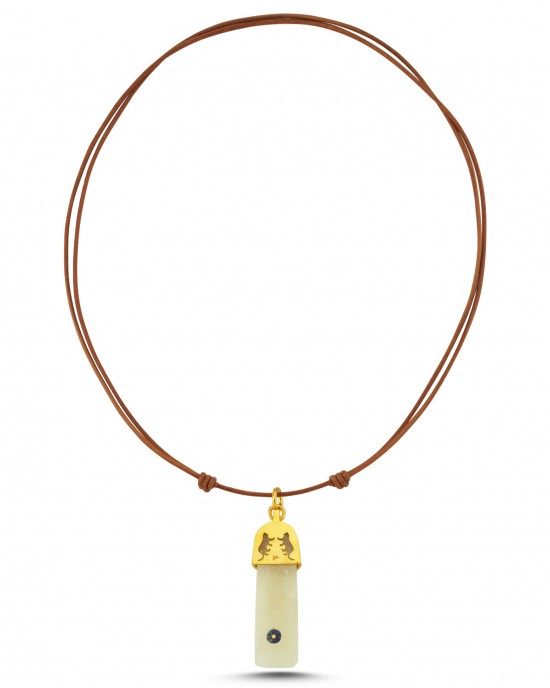 Ioanian Helmet Necklace with Leather Strap