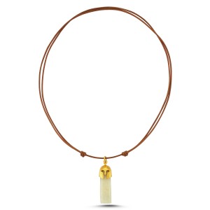Ioanian Helmet Necklace with Leather Strap