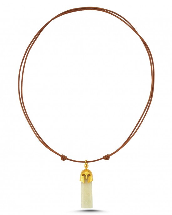 Ioanian Helmet Necklace with Leather Strap