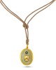 Oval Evil Eye Necklace with Leather Strap