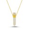 Rough Quartz Rod Necklace With Gold Chain