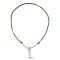 Rough Quartz Rod Silver Necklace With Leather Strap