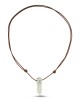 Rough Quartz Rod Silver Necklace With Leather Strap