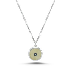 Silver Evil Eye Necklace With Silver Chain