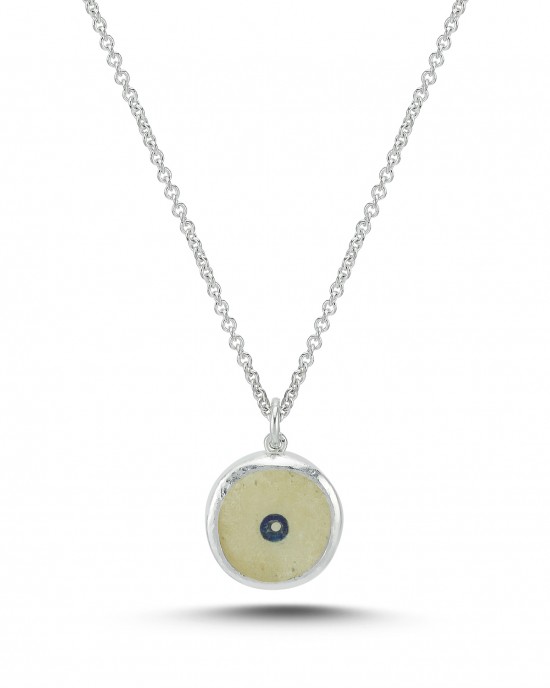 Silver Evil Eye Necklace With Silver Chain